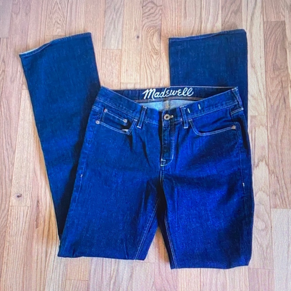 Madewell Deep Blue Straight Leg Jeans